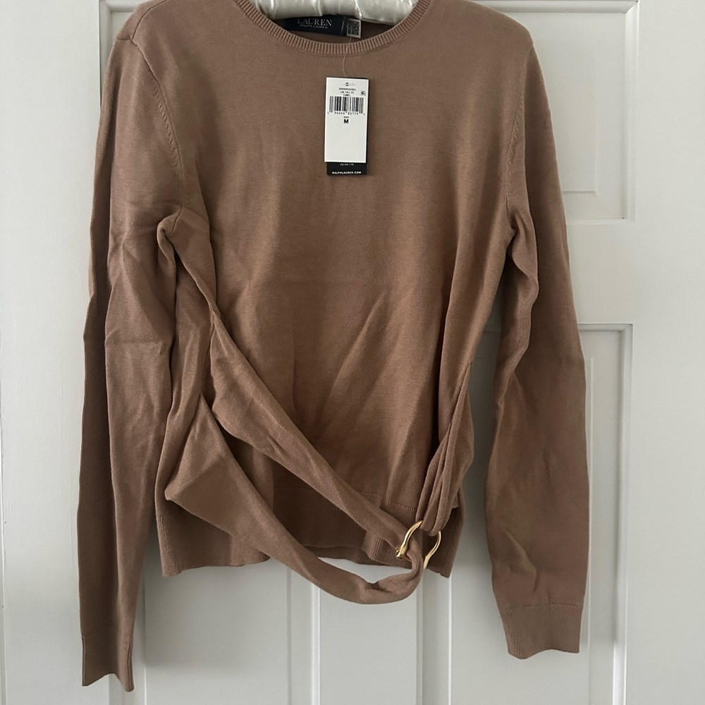 Ralph Lauren Camel Sweater with Buckle